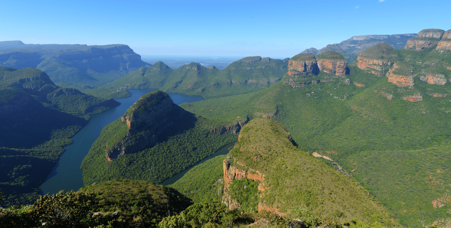 Paysages d'Afrique du Sud : vue des Three Rondavels, un des célvèbres paysages d'Afrique du Sud